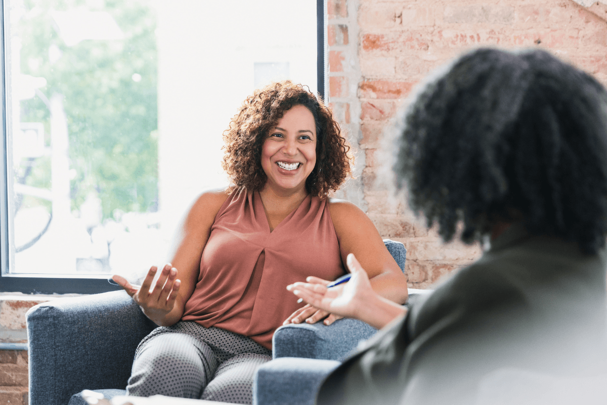Person beginning trauma healing through counselling