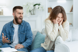 financial stress in marriage causing tension between a couple